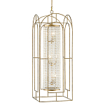 Люстра золотая с внутренним цилиндром из хрустальных бусин Romantic Lantern варинант исполнения - 2 | Loft Concept в Костроме