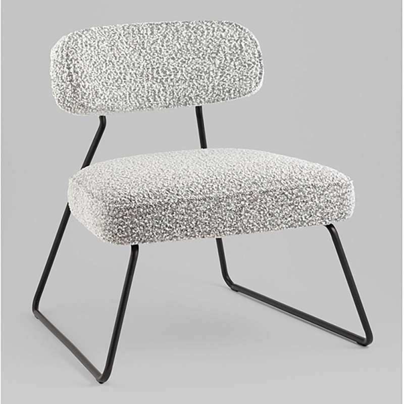 Кресло лаунж Kate букле серый Серый Черный в Костроме | Loft Concept 