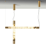 Подвесной светильник с цилиндрическим плафоном из алебастра PEARLS Suspension варинант исполнения - 3 | Loft Concept в Костроме