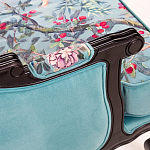 Трехместный диван из натурального бука бирюзовый с изображением птиц и цветов Turquoise Chinoiserie Garden Sofa варинант исполнения - 10 | Loft Concept в Костроме