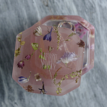Шкатулка из эпоксидной смолы с цветами розовая Epoxy Resin Square Box Pink варинант исполнения - 6 | Loft Concept в Костроме