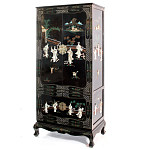 Шкаф черный в китайском стиле  Chinese Cabinet Black варинант исполнения - 4 | Loft Concept в Костроме