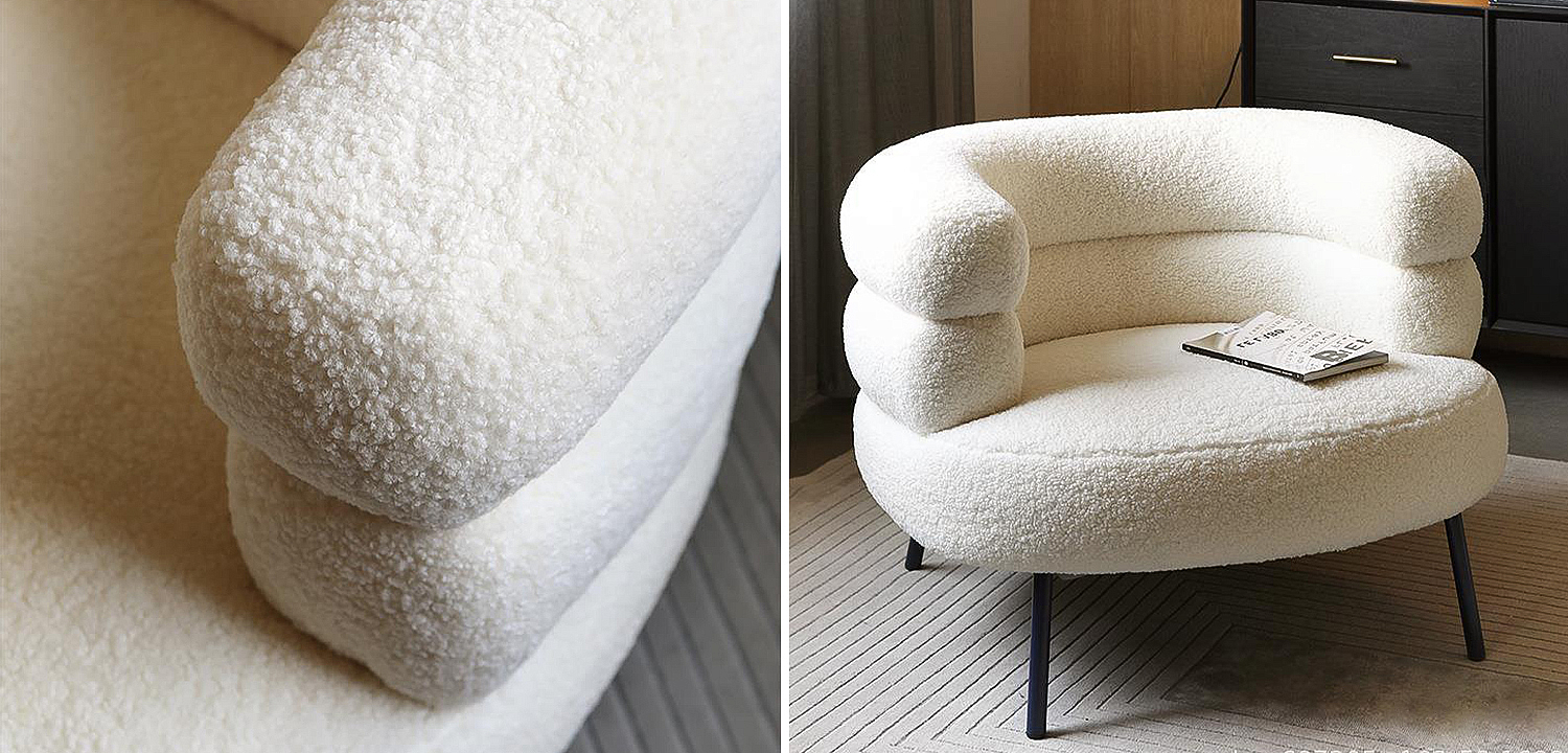 Кресло Boyle White Boucle Armchair Кресло Boyle White Boucle Armchair - Loft-Concept в Костроме