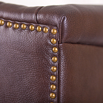 Кресло из натуральной кожи на 4-х деревянных ножках из массива бука Thomas Armchair brown варинант исполнения - 5 | Loft Concept в Костроме