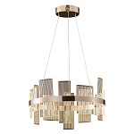 Люстра подвесная круглая с рифлёными прозрачными элементами и золотым основанием Aurea Vista варинант исполнения - 1 | Loft Concept в Костроме