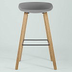Барный стул на ножках из натурального дерева Boras Grey варинант исполнения - 3 | Loft Concept в Костроме