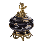 Шкатулка черного цвета с бронзовым ангелом Eden Garden варинант исполнения - 3 | Loft Concept в Костроме