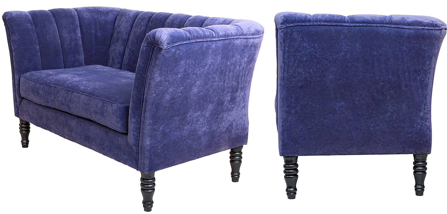 Диван Joffroi Sofa velour blue Диван Joffroi Sofa velour blue - Loft-Concept в Костроме