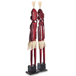 Комплект из 2-х деревянных статуэток Asmat Tall Statuettes Red варинант исполнения - 2 | Loft Concept в Костроме