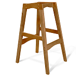 Барный стул со спинкой и подлокотниками на 4-х деревянных ножках Douglas Rhombus Черный Велюр варинант исполнения - 5 | Loft Concept в Костроме