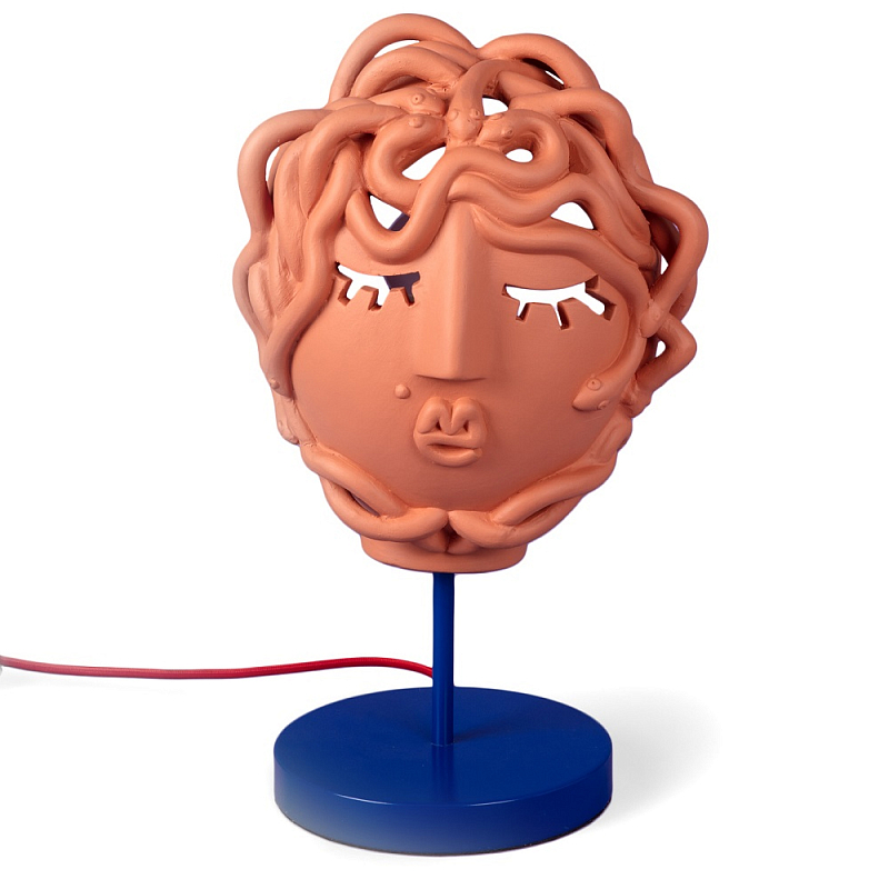 Настольная лампа Seletti Medusa Mask Терракотовый Синий Настольная лампа Seletti Medusa Mask Терракотовый Синий в Костроме | Loft Concept