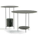 Дизайнерский круглый кофейный стол из металла с мраморным декором PANNA COTTA Coffee Table варинант исполнения - 7 | Loft Concept в Костроме