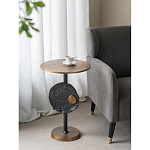 Столик приставной с абстрактным основанием и акцентом в виде золотистого диска Heavenly Space варинант исполнения - 7 | Loft Concept в Костроме