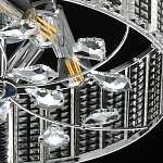 Люстра круглая на цепи цвета хром с прозрачными рельефными хрустальными пластинами Textured Glass Chandelier варинант исполнения - 7 | Loft Concept в Костроме