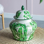 Ваза с зелёными листьями и крышкой Vase Green Leaves варинант исполнения - 6 | Loft Concept в Костроме