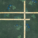 Обои ручная роспись Morning Glory Original colourway on Edo Green painted Xuan paper варинант исполнения - 2 | Loft Concept в Костроме