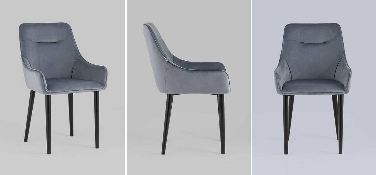 Стул Joan Chair Серый-Голубой Велюр Стул Joan Chair Серый-Голубой Велюр - Loft-Concept в Костроме