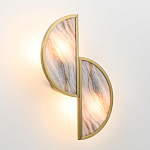 Бра с двумя полукруглыми плафонами из искусственного алебастра в бронзовой оправе Marbella варинант исполнения - 8 | Loft Concept в Костроме