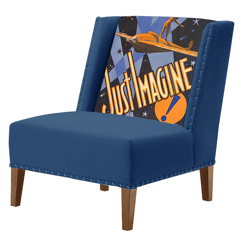 FUN Armchair Just Imagine Dark blue Дизайнерское кресло с цветным принтом Сапфирово-синий FUN Armchair Just Imagine Dark blue Дизайнерское кресло с цветным принтом Сапфирово-синий в Костроме | Loft Concept