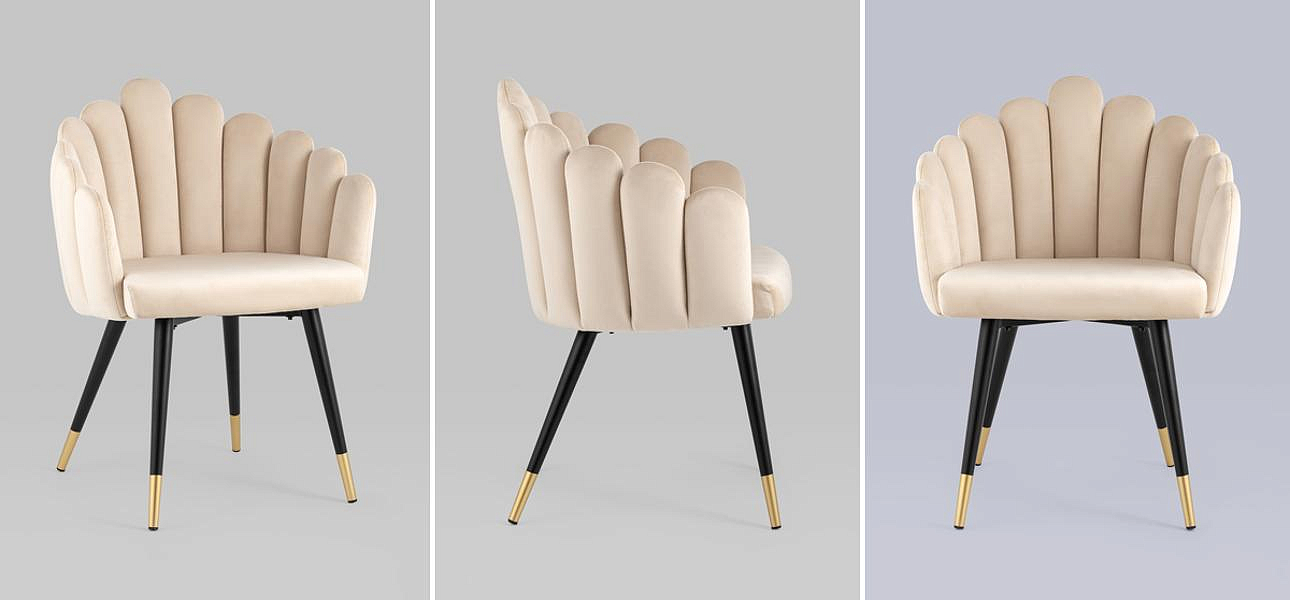 Стул Camellia Chair Бежевый Велюр Стул Camellia Chair Бежевый Велюр - Loft-Concept в Костроме