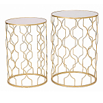 Набор из двух столов из металла Brass Symphony Geometry варинант исполнения - 1 | Loft Concept в Костроме