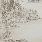 Обои ручная роспись A Thousand Li of Rivers and Mountains Special Colourway on Bleached White dyed silk 2 варинант исполнения - 1 | Loft Concept в Костроме