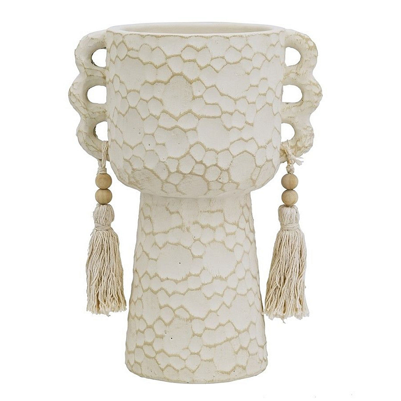 Ваза декоративная с кисточками Ceramic Lamps Бежевый в Костроме | Loft Concept 