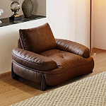 Кресло кожаное с деревянным каркасом Medieval Furniture варинант исполнения - 1 | Loft Concept в Костроме