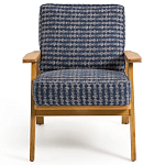 Кресло с каркасом из массива дуба Deniaud Oak Blue Print  Armchair варинант исполнения - 2 | Loft Concept в Костроме