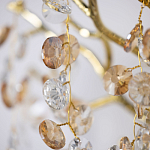 Бра золотого цвета с ветвями и прозрачными хрустальнымих подвесками Droplet Chandelier варинант исполнения - 4 | Loft Concept в Костроме