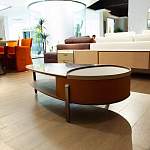 Дизайнерский журнальный стол овальной формы с открывающейся столешницей Caleb Coffee Table варинант исполнения - 2 | Loft Concept в Костроме