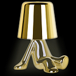 Настольная лампа фигурная золотого цвета с гладким абажуром Высота 17 см Sophia варинант исполнения - 3 | Loft Concept в Костроме