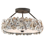 Потолочный светильник круглый с абажуром из устричных раковин Sea Ravens варинант исполнения - 2 | Loft Concept в Костроме