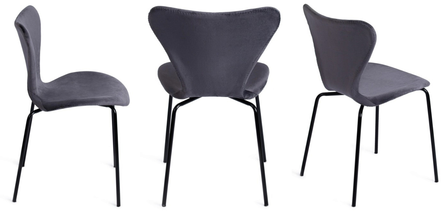 Стул Julissa Grey-Blue Chair флок Стул Julissa Grey-Blue Chair флок - Loft-Concept в Костроме