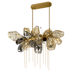 Люстра подвесная с 22-мя гранёными стеклянными плафонами с вертикальными подвесками Gilded Mirage  варинант исполнения - 5 | Loft Concept в Костроме