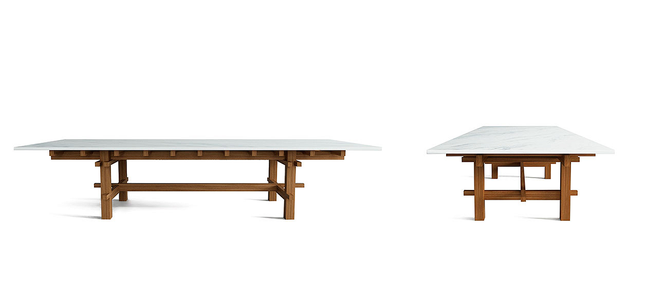 Журнальный стол из дерева с каменной столешницей Minka Table Журнальный стол из дерева с каменной столешницей Minka Table - Loft-Concept в Костроме
