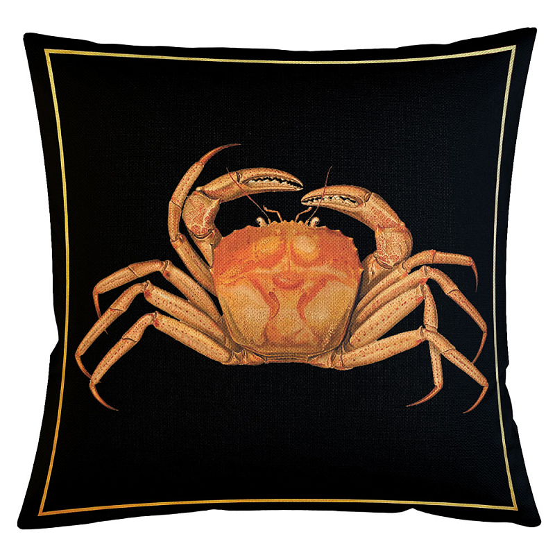Декоративная подушка Crab Бежевый Черный Декоративная подушка Crab Бежевый Черный в Костроме | Loft Concept