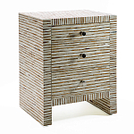 Тумбочка прикроватная Bogense Bone Inlay Bedside Beige варинант исполнения - 1 | Loft Concept в Костроме