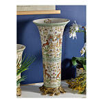 Ваза высокая из фарфора на бронзовом основании Turquoise Blooming Garden варинант исполнения - 6 | Loft Concept в Костроме