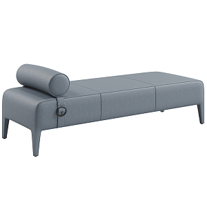 Кушетка Cuba из натуральной кожи с валиком 