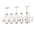 Люстра прямоугольной формы с 12-ю цилиндрическими плафонами из стекла Laurent варинант исполнения - 1 | Loft Concept в Костроме