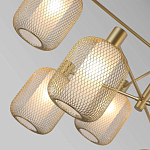 Люстра потолочная с абажурами из металлической сетки Loft Grid Pendant Gold варинант исполнения - 3 | Loft Concept в Костроме