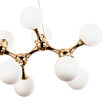 Линейная люстра с плафонами из стеклянных шаров Pearls Suspension Linear Gold Chandelier варинант исполнения - 4 | Loft Concept в Костроме