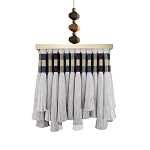 Люстра квадратная плетеная с бахромой Wicker Square Chandelier with Tassels варинант исполнения - 2 | Loft Concept в Костроме