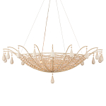 Люстра из деревянных бусин с подвесками в виде капель Wooden Beads варинант исполнения - 1 | Loft Concept в Костроме