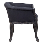 Кресло низкое в стиле прованс Черный Лен Louis French Armchair  варинант исполнения - 2 | Loft Concept в Костроме