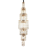 Большая многоярусная люстра с хрустальными подвесками Crystal Art Multi-tiered Gold Chandelier варинант исполнения - 1 | Loft Concept в Костроме