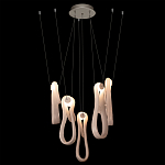 Подвесной светильник белого цвета с 6-ю изогнутыми плафонами Flow Loop варинант исполнения - 3 | Loft Concept в Костроме