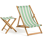 Шезлонг из акации и ткани Argentina варинант исполнения - 7 | Loft Concept в Костроме