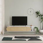 ТВ-тумба подвесная белая с полкой и откидной дверцей цвета древесины TONE TV STAND WHITE варинант исполнения - 1 | Loft Concept в Костроме
